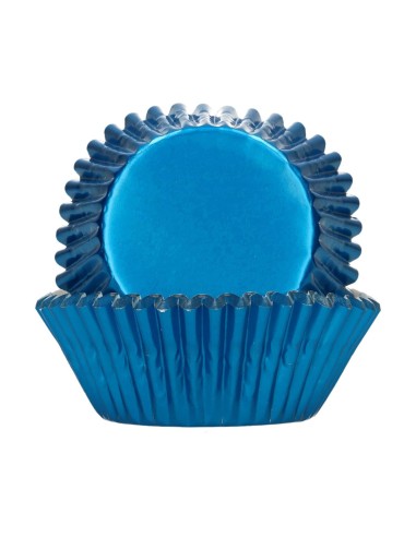 FunCakes Baking Cups Folie Metallic Blauw -48st-