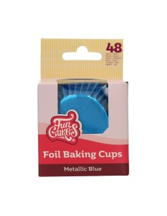 FunCakes Baking Cups Folie Metallic Blauw -48st- 2
