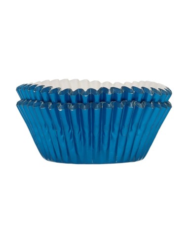 FunCakes Baking Cups Folie Metallic Blauw -48st-