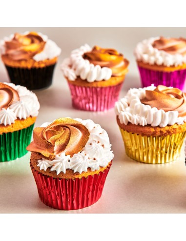 FunCakes Baking Cups Folie Metallic Blauw -48st-