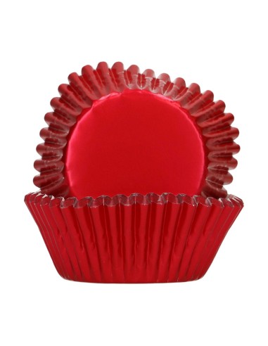 FunCakes Baking Cups Folie Metallic Rood -48st-