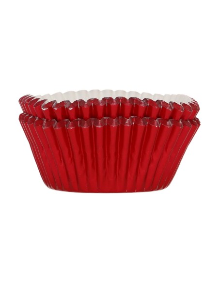 FunCakes Baking Cups Folie Metallic Rood -48st-
