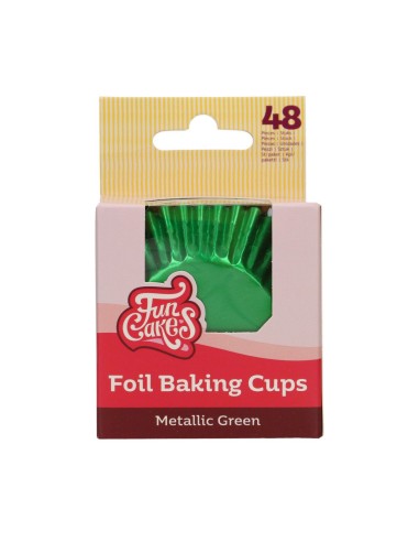 FunCakes Baking Cups Folie Metallic Groen -48st-
