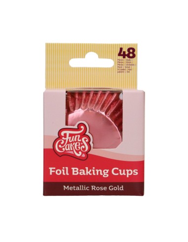 FunCakes Baking Cups Folie Metallic Rosé Goud -48st-