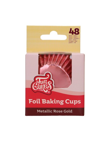 FunCakes Baking Cups Folie Metallic Rosé Goud -48st-