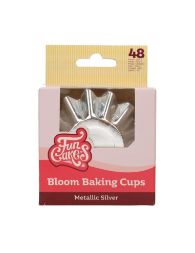FunCakes Baking Cups Bloom Metallic Zilver -48st- //