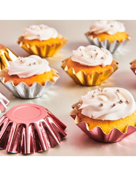 FunCakes Baking Cups Bloom Metallic Zilver -48st- //