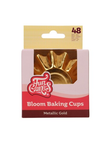 FunCakes Baking Cups Bloom Metallic Goud -48st-