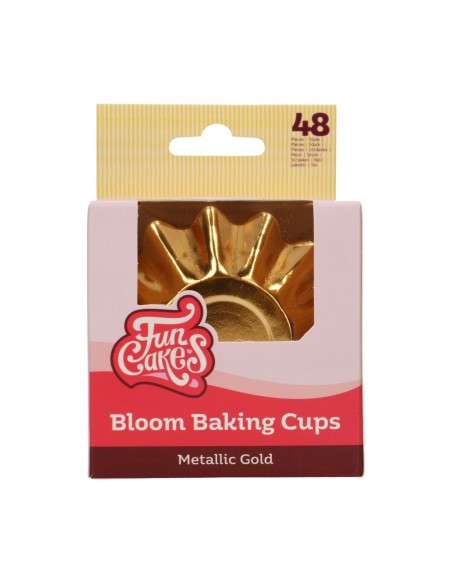 FunCakes Baking Cups Bloom Metallic Goud -48st-