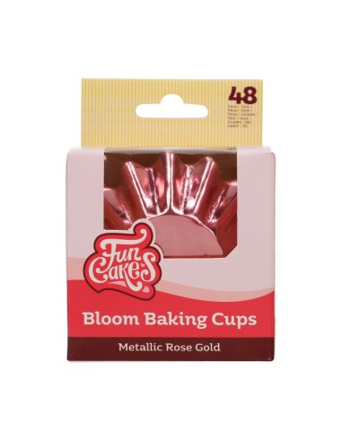 FunCakes Baking Cups Bloom Metallic Rosé Goud -48st- //