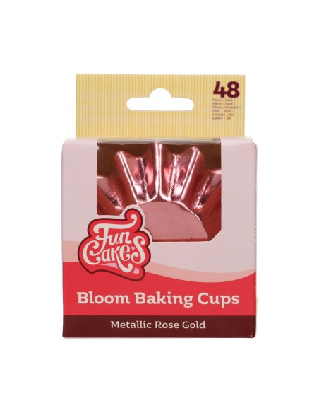 FunCakes Baking Cups Bloom Metallic Rosé Goud -48st- //