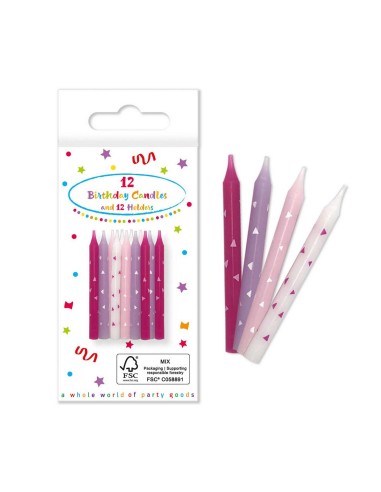 Verjaardags Kaarsen Unicorn Assorti -12st-