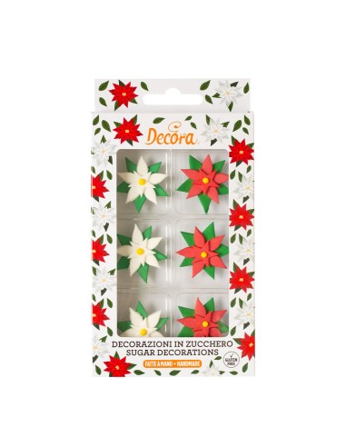 Decora Suikerbloemen Kerststerren -6st-