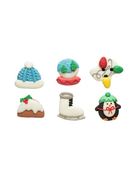 Decora Suikerfiguren Witte Kerst -6st-