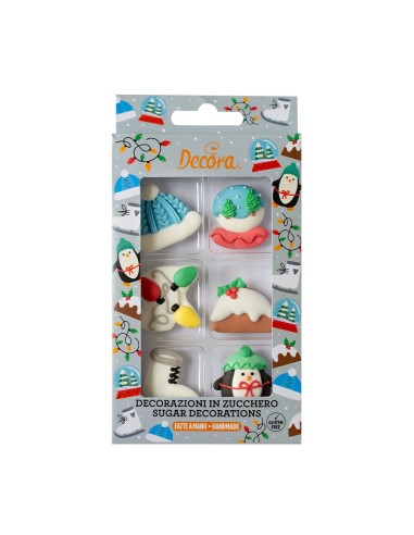 Decora Suikerfiguren Witte Kerst -6st-