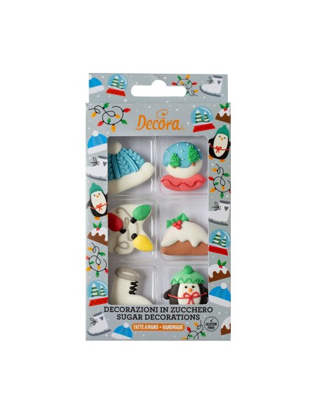 Decora Suikerfiguren Witte Kerst -6st-