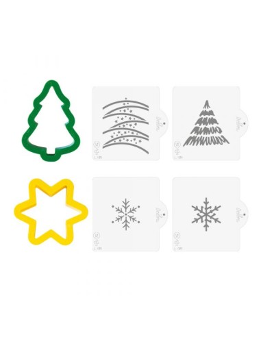 Decora Uitsteker & Stencil Set Kerst -4st-