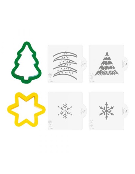 Decora Uitsteker & Stencil Set Kerst -4st-