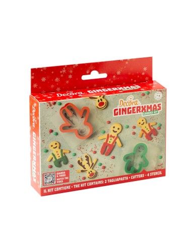 Decora Uitsteker & Stencil Set Gingerbread -4st-