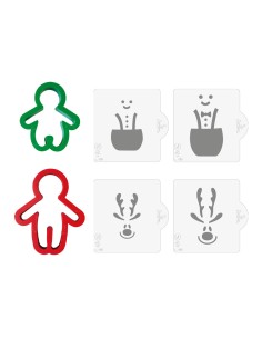 Decora Uitsteker & Stencil Set Gingerbread -4st- 2