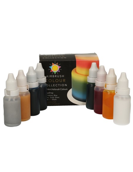 Sugarflair Vloeibare Airbrush Kleurstof Collectie -8x14ml-