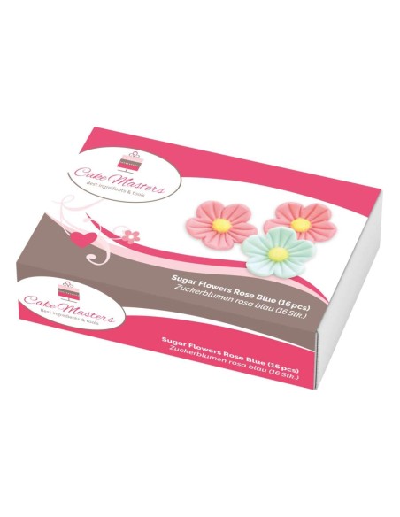 Cake Masters Suikerbloemen Blauw & Roze -25mm- 16st