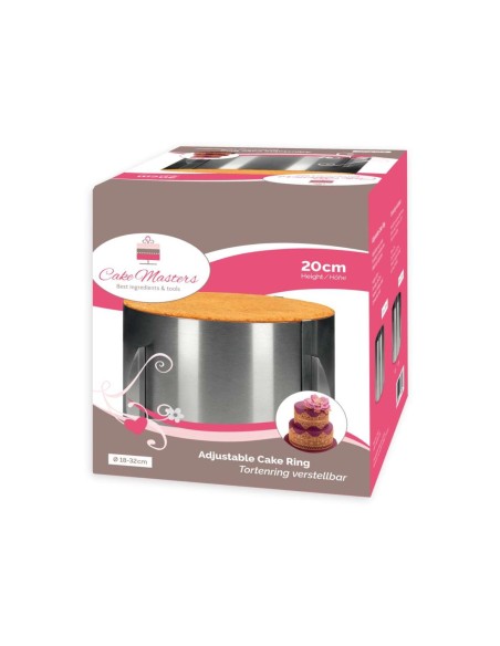 Cake Masters Verstelbare Bakrand Rond Extra Hoog - 18-32cm
