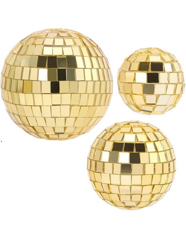 CakeDeco Taarttopper Mini Disco Ballen Goud -3st-