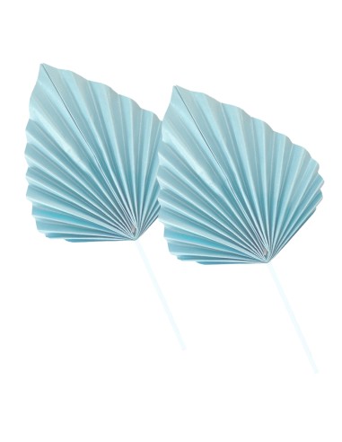 CakeDeco Taarttopper Palmblad Licht Blauw -2st-