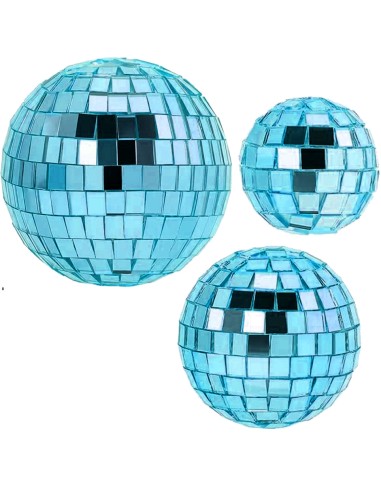 CakeDeco Taarttopper Mini Disco Ballen Blauw -3st-