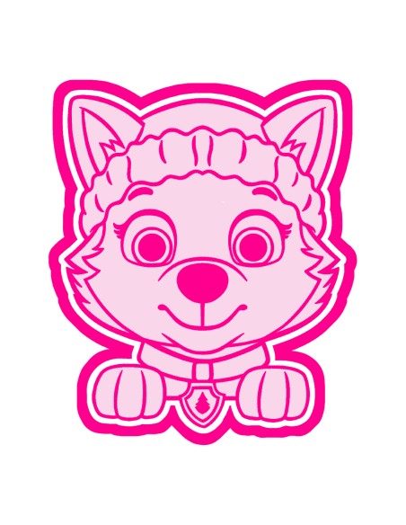 3D Uitsteker op Maat: Paw Patrol - Everest Hoofd met Stempel