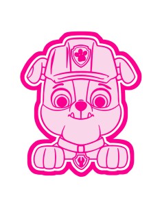 3D Uitsteker op Maat: Paw Patrol - Rubble Hoofd met Stempel