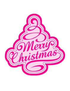 3D Uitsteker op Maat: Kerstboom Merry Christmas met Stempel