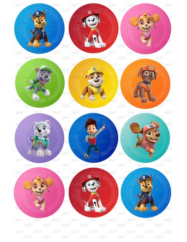 Eetbare Print Paw Patrol Cupcakes 3 - 6cm