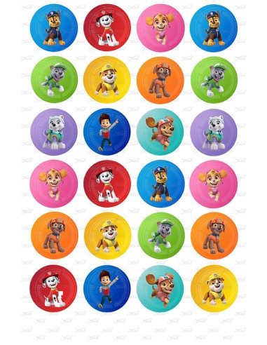 Eetbare Print Paw Patrol Mini Cupcakes 3 - 4 cm