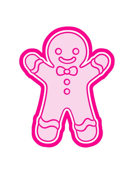 3D Uitsteker op Maat: Gingerbread Men met Stempel