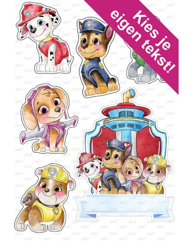 DIY Taarttopper Paw Patrol Watercolour - 16cm