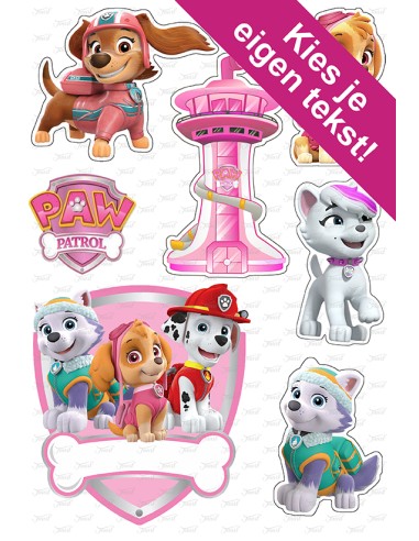 DIY Taarttopper Paw Patrol Girls - 13cm