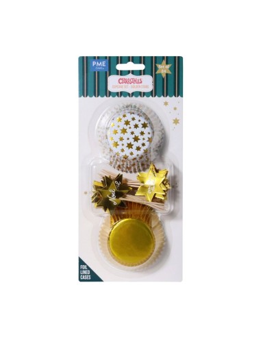 PME Folie Baking Cups Set Gouden Sterren -24st-