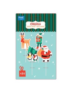 PME Cupcake Toppers Kerstman & Vrienden -24st- 2
