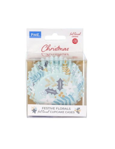 PME Folie Baking Cups Winterbloemen -30st-