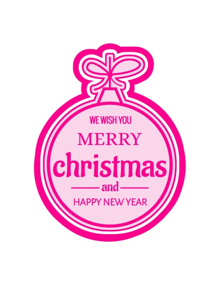 3D Uitsteker op Maat: Merry Christmas Kerstbal met Stempel