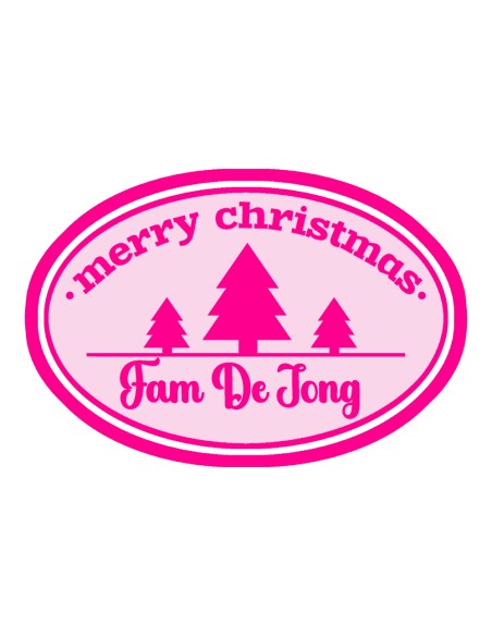 3D Uitsteker op Maat: Merry Christmas Ovaal Naam met Stempel