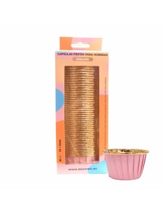 Baking Case Cup Roze/Goud -50st- 2