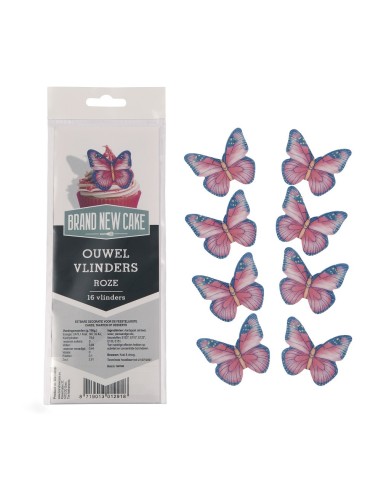 BrandNewCake Ouwel Vlinders Roze -16st-