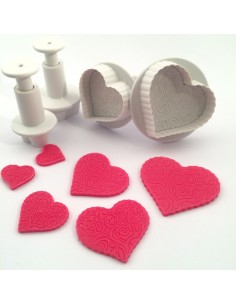 Dekofee Plunger Uitsteker Set Hart met Reliëf -4st-