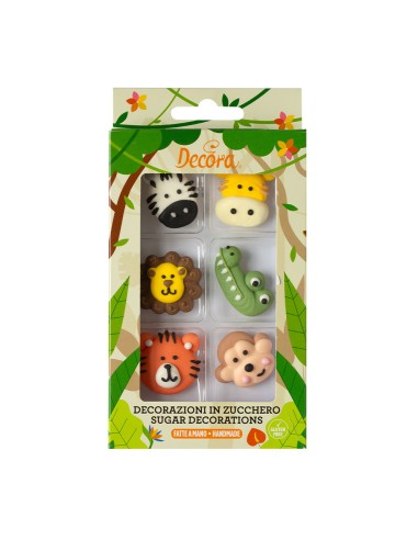 Decora Suikerdecoratie Jungle Dieren -6st-