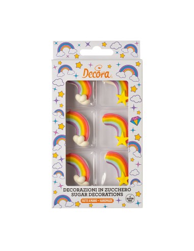 Decora Suikerdecoratie Regenboog -6st-