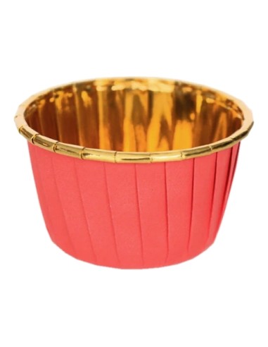 Baking Case Cup Rood/Goud MINI -50st-