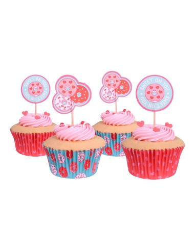 PME Folie Baking Cups Set Valentijn Donuts -24st-